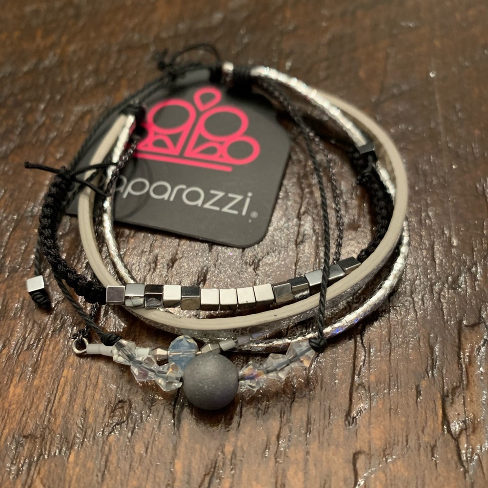 Black and Silver Paparazzi Bracelet